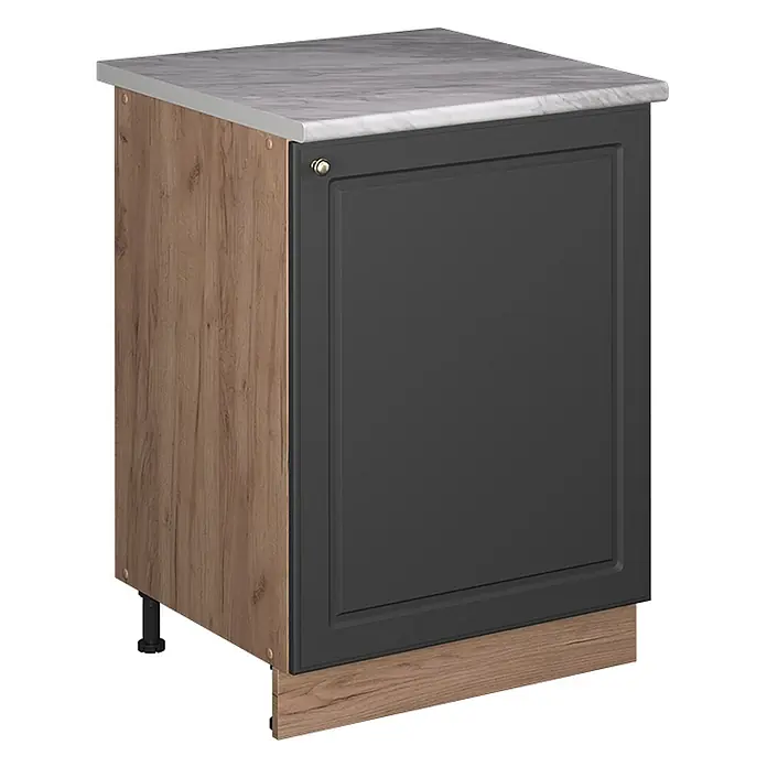 Küchenunterschrank Fame-Line 60 cm Anthrazit-Gold Landhaus Art.-Nr. 65184 - 