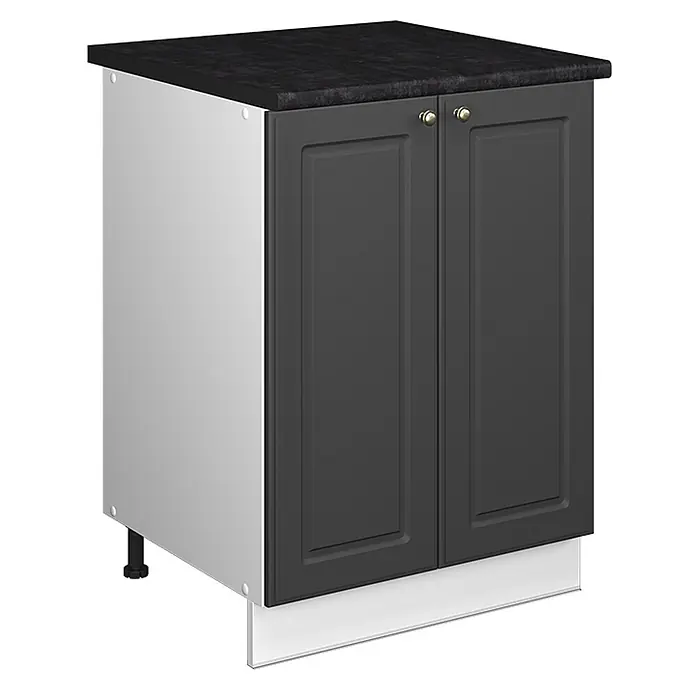 Spülenunterschrank Fame-Line 60 cm Anthrazit-Gold Landhaus Art.-Nr. 65074 - 