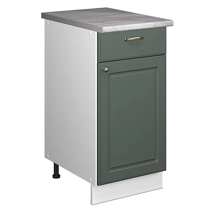 Küchenunterschrank Fame-Line 40 cm Grün-Gold Landhaus Art.-Nr. 60911 - 