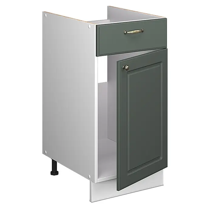 Küchenunterschrank Fame-Line 40 cm Grün-Gold Landhaus Art.-Nr. 60909 - 
