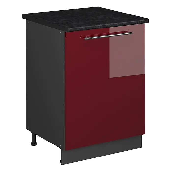 Spülenunterschrank Fame-Line 60 cm Bordeaux Hochglanz Art.-Nr. 63416 - 
