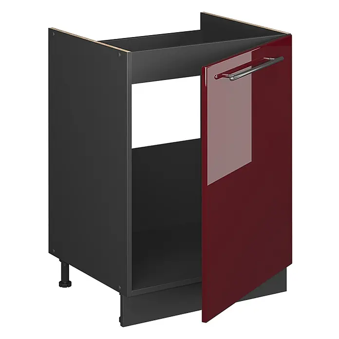Spülenunterschrank Fame-Line 60 cm Bordeaux Hochglanz Art.-Nr. 63415 - 