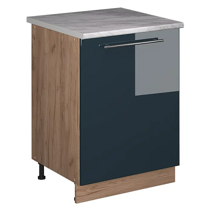 Spülenunterschrank Fame-Line 60 cm Dunkelblau Hochglanz Art.-Nr. 63398 - 