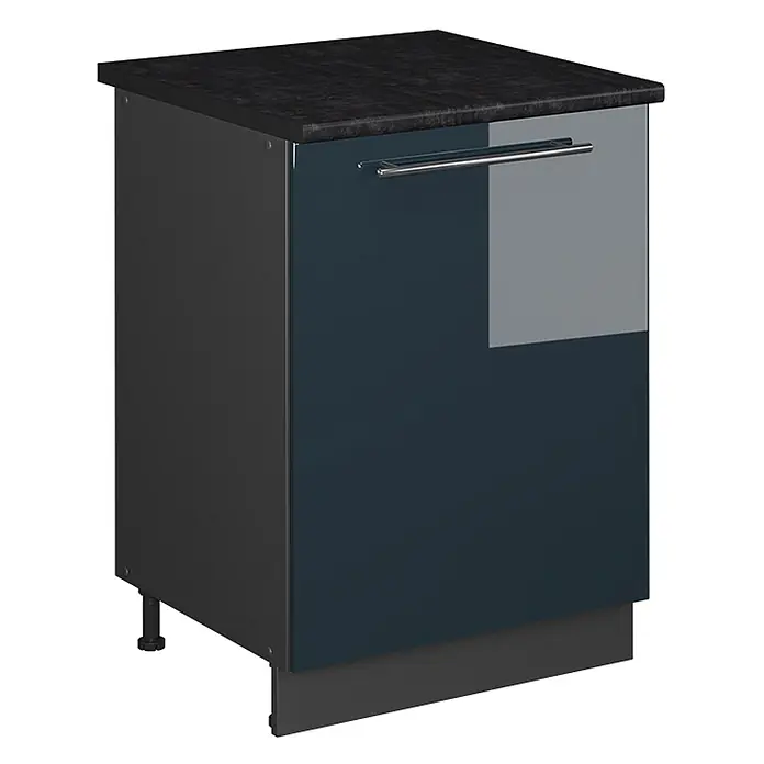 Küchenunterschrank Fame-Line 60 cm Dunkelblau Hochglanz Art.-Nr. 65174 - 