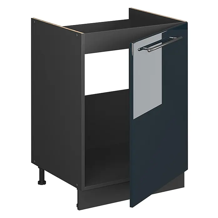 Spülenunterschrank Fame-Line 60 cm Dunkelblau Hochglanz Art.-Nr. 63431 - 