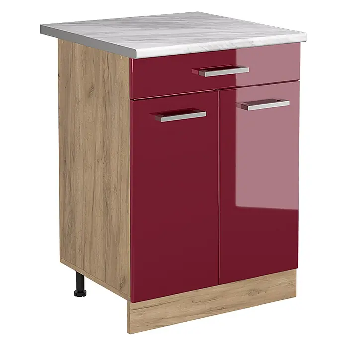 Küchenunterschrank R-Line 60 cm Rot Hochglanz Art.-Nr. 61204 - 
