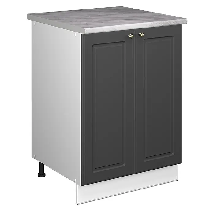 Spülenunterschrank Fame-Line 60 cm Anthrazit-Gold Landhaus Art.-Nr. 65076 - 