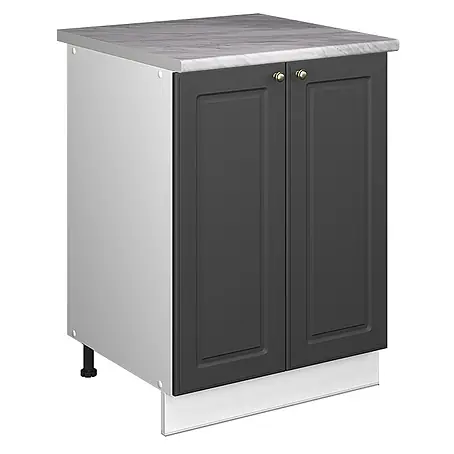 Spülenunterschrank Fame-Line 60 cm Anthrazit-Gold Landhaus Art.-Nr. 65076