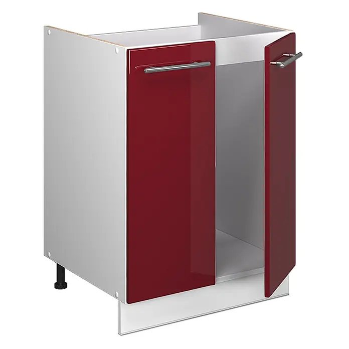 Spülenunterschrank Fame-Line 60 cm Bordeaux Hochglanz Art.-Nr. 65083 - 
