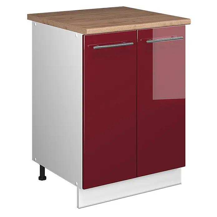 Spülenunterschrank Fame-Line 60 cm Bordeaux Hochglanz Art.-Nr. 65083 - 