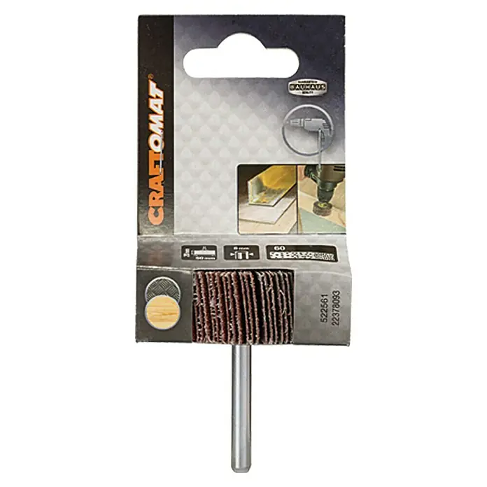 Craftomat Muela abrasiva laminar - Granulometría 60, Diámetro: 50 mm - Mopa de lijado CRAFTOMAT, perfecta para trabajar con diversos materiales. Versátil para tareas de lijado en proyectos de bricolaje y taller.