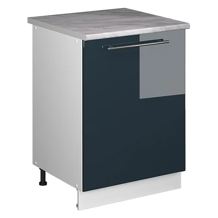 Spülenunterschrank Fame-Line 60 cm Dunkelblau Hochglanz Art.-Nr. 62206 - 