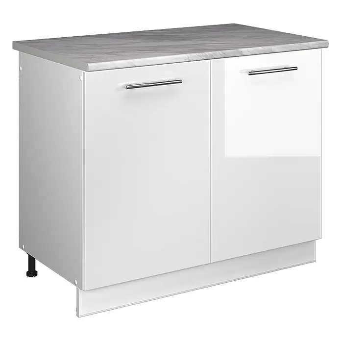 Spülenunterschrank Fame-Line 100 cm Weiß Hochglanz Art.-Nr. 61922 - 