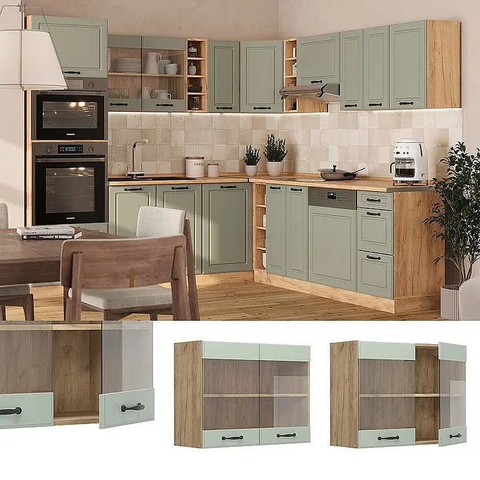 Glashängeschrank R-Line 80 cm Mint Landhaus Art.-Nr. 71266 - 