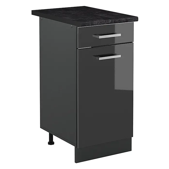 Küchenunterschrank R-Line 40 cm Anthrazit Hochglanz Art.-Nr. 61014 - 