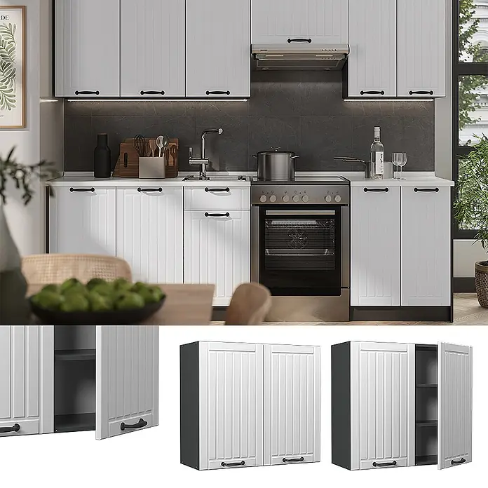 Hängeschrank Fame-Line 80 cm Weiß Landhaus Art.-Nr. 62809 - 