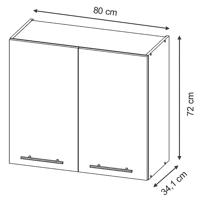 Hängeschrank Fame-Line 80 cm Dunkelgrau Art.-Nr. 62821 - 