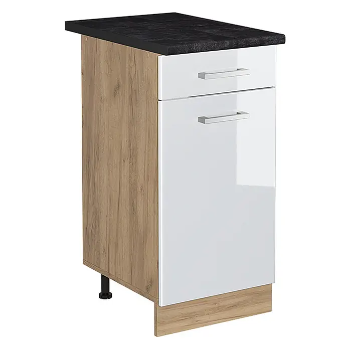 Küchenunterschrank R-Line 40 cm Weiß Hochglanz Art.-Nr. 61177 - 