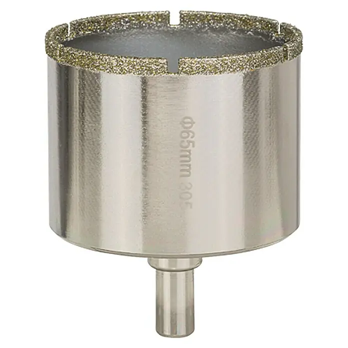 Craftomat Diamant-Lochsäge Keramik - 65 mm, Schnitttiefe: Max. 35 mm - Bohrkrone mit Diamantbohrer zum Bohren von Löchern in Fliesen, Glas, Keramik und mehr. Durchmesser 65mm.
