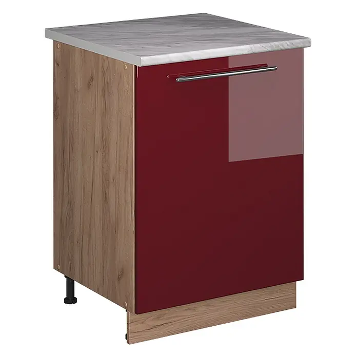 Küchenunterschrank Fame-Line 60 cm Bordeaux Hochglanz Art.-Nr. 65208 - 
