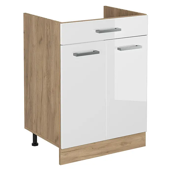 Küchenunterschrank R-Line 60 cm Weiß Hochglanz Art.-Nr. 61226 - 