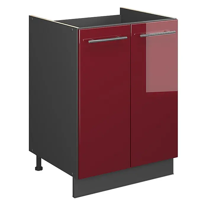 Spülenunterschrank Fame-Line 60 cm Bordeaux Hochglanz Art.-Nr. 65262 - 
