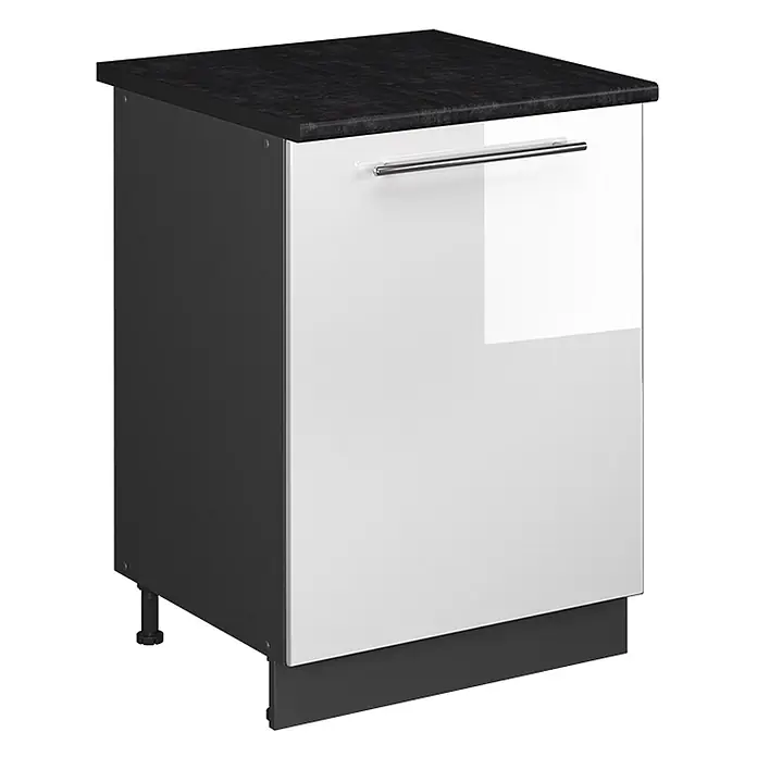 Spülenunterschrank Fame-Line 60 cm Weiß Hochglanz Art.-Nr. 63436 - 