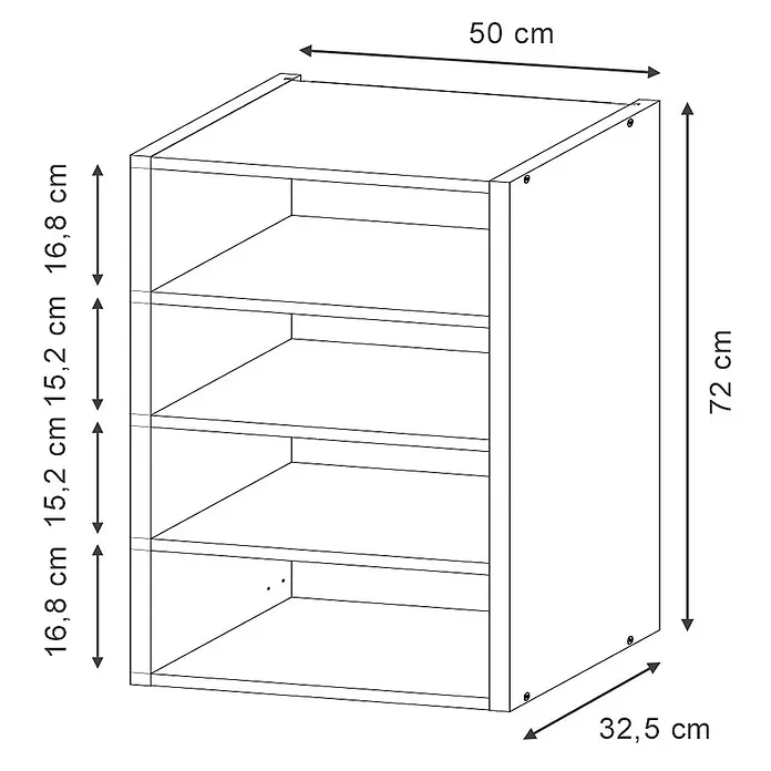 Hängeschrank Fame-Line 50 cm Goldkraft Eiche Art.-Nr. 62731 - 