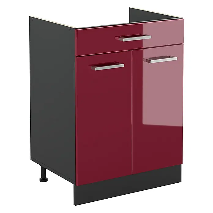 Küchenunterschrank R-Line 60 cm Rot Hochglanz Art.-Nr. 61089 - 