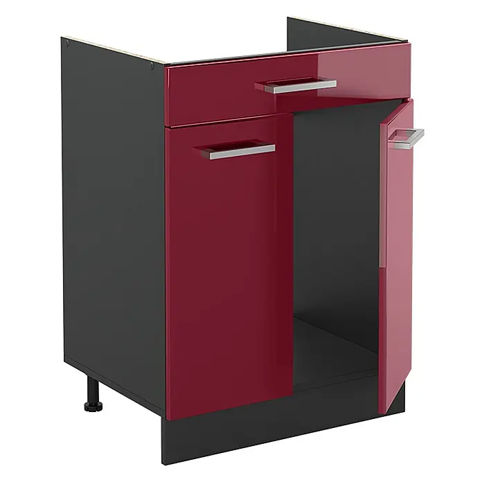 Küchenunterschrank R-Line 60 cm Rot Hochglanz Art.-Nr. 61090 - 