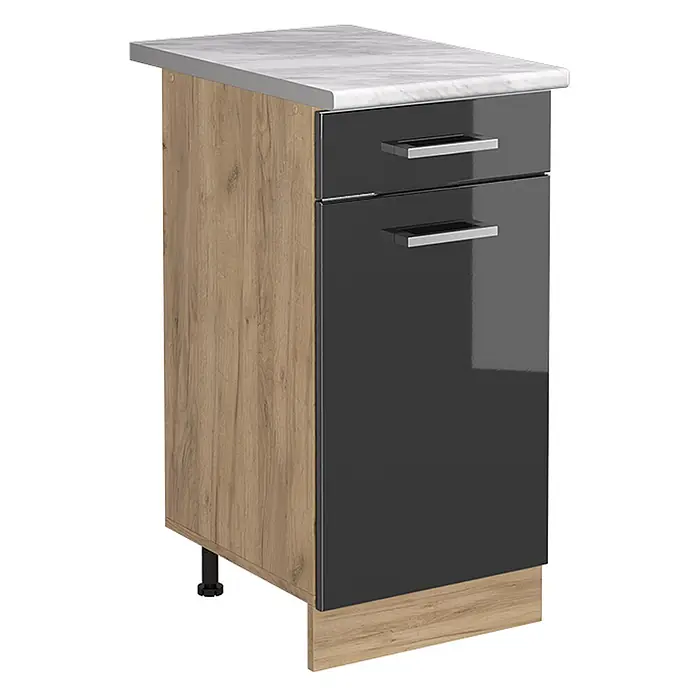 Küchenunterschrank R-Line 40 cm Anthrazit Hochglanz Art.-Nr. 61141 - 