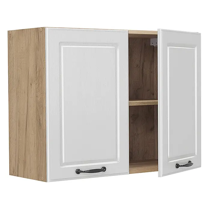 Küchenglasschrank R-Line 80 cm Weiß Landhaus Art.-Nr. 71480 - 
