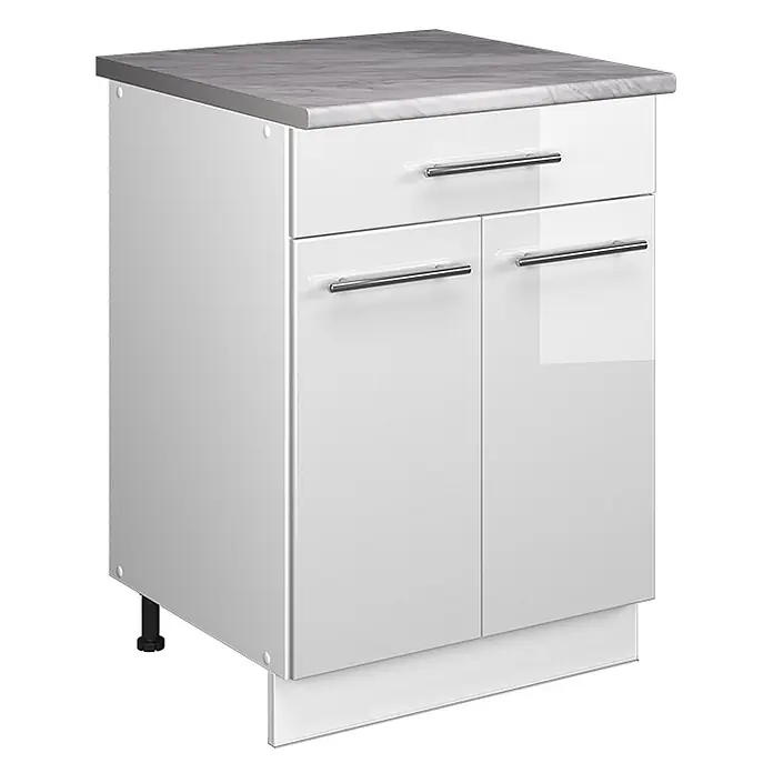 Küchenunterschrank Fame-Line 60 cm Weiß Hochglanz Art.-Nr. 60992 - 
