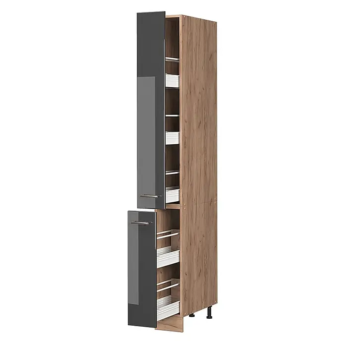 Apothekerschrank Fame-Line 20 cm Anthrazit Hochglanz Art.-Nr. 61659 - 