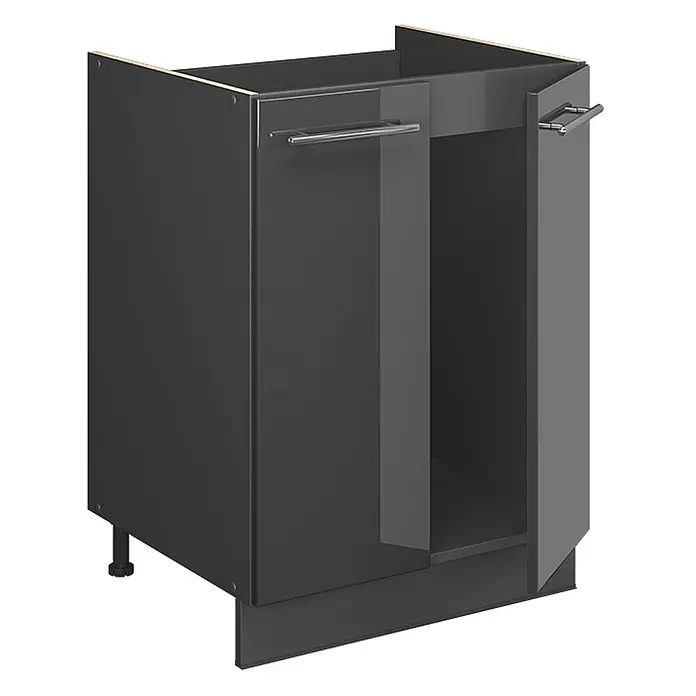 Spülenunterschrank Fame-Line 60 cm Anthrazit Hochglanz Art.-Nr. 65259 - 
