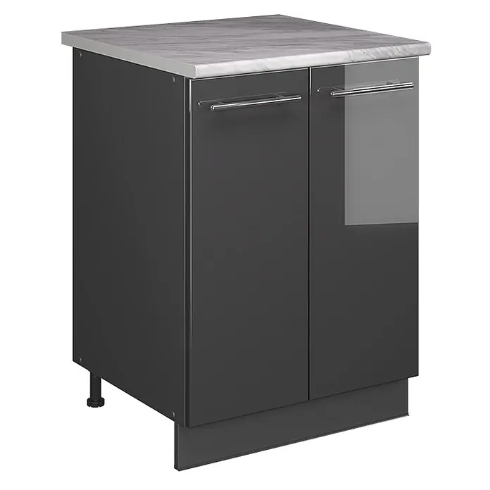 Spülenunterschrank Fame-Line 60 cm Anthrazit Hochglanz Art.-Nr. 65261 - 