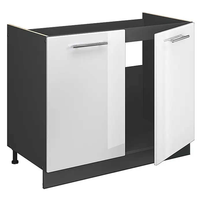 Spülenunterschrank Fame-Line 100 cm Weiß Hochglanz Art.-Nr. 61602 - 