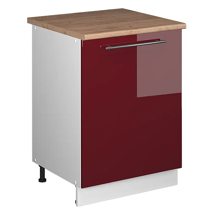 Küchenunterschrank Fame-Line 60 cm Bordeaux Hochglanz Art.-Nr. 65121 - 