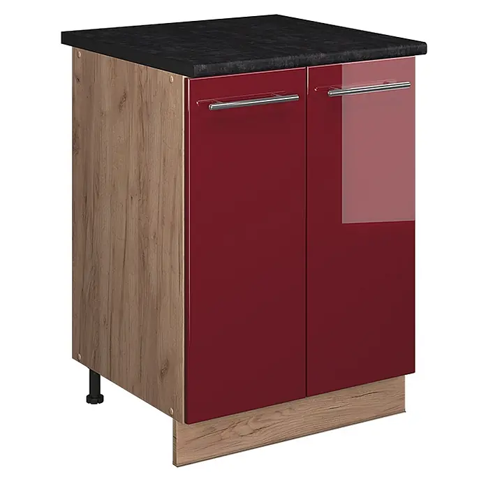 Spülenunterschrank Fame-Line 60 cm Bordeaux Hochglanz Art.-Nr. 65227 - 