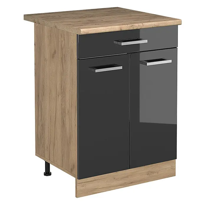 Küchenunterschrank R-Line 60 cm Anthrazit Hochglanz Art.-Nr. 61190 - 