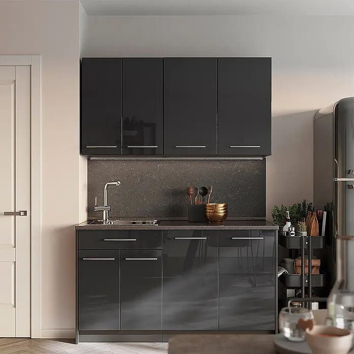 Hängeschrank Fame-Line 80 cm Anthrazit Hochglanz Art.-Nr. 62804 - 