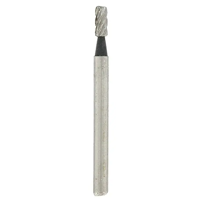 Dremel Fräsmesser 194 - Durchmesser Kopf: 3,2 mm, Zylinderkopf, Hartmetall, 2 Stk. - Das Bild zeigt einen Fräser mit spiralförmigen Schneiden, ideal für präzise Bearbeitung.
