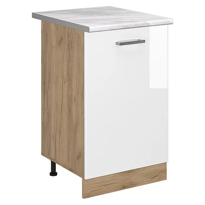 Küchenunterschrank R-Line 50 cm Weiß Hochglanz Art.-Nr. 70417 - 