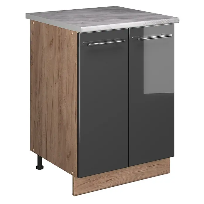 Spülenunterschrank Fame-Line 60 cm Anthrazit Hochglanz Art.-Nr. 65220 - 