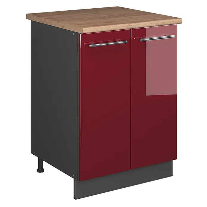 Spülenunterschrank Fame-Line 60 cm Bordeaux Hochglanz Art.-Nr. 65263 - 