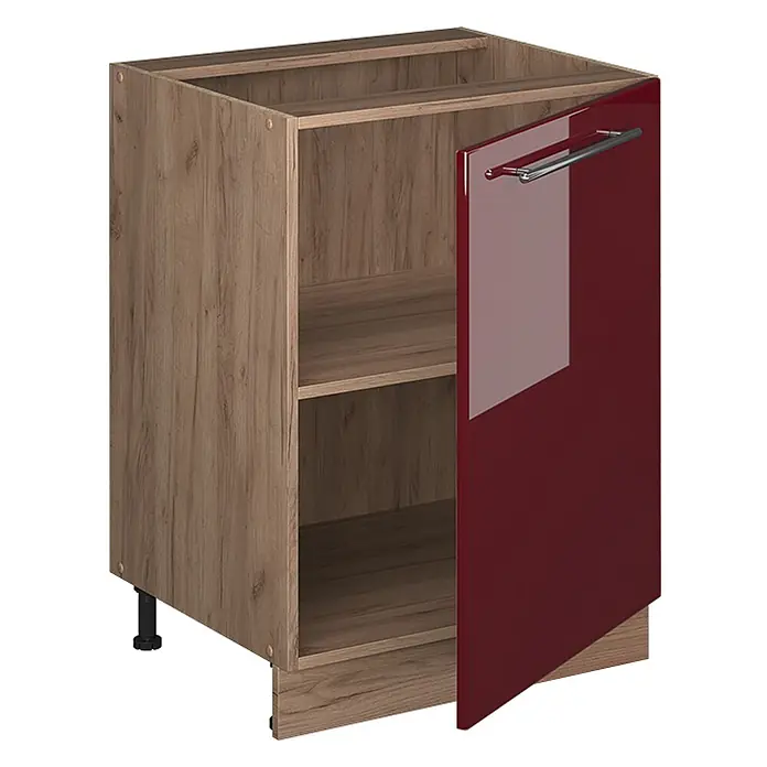 Küchenunterschrank Fame-Line 60 cm Bordeaux Hochglanz Art.-Nr. 65207 - 