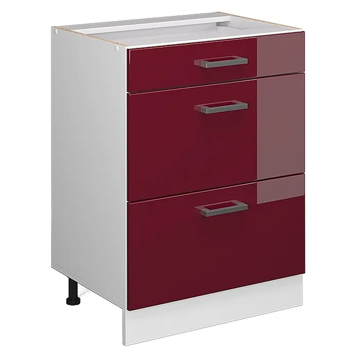Küchenfront R-Line 59.6 cm Rot Hochglanz Art.-Nr. 41253 - 