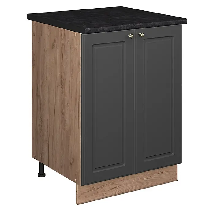Spülenunterschrank Fame-Line 60 cm Anthrazit-Gold Landhaus Art.-Nr. 65222 - 