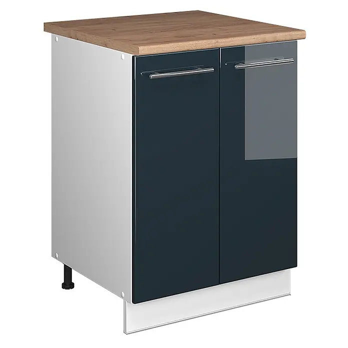 Spülenunterschrank Fame-Line 60 cm Dunkelblau Hochglanz Art.-Nr. 65099 - 