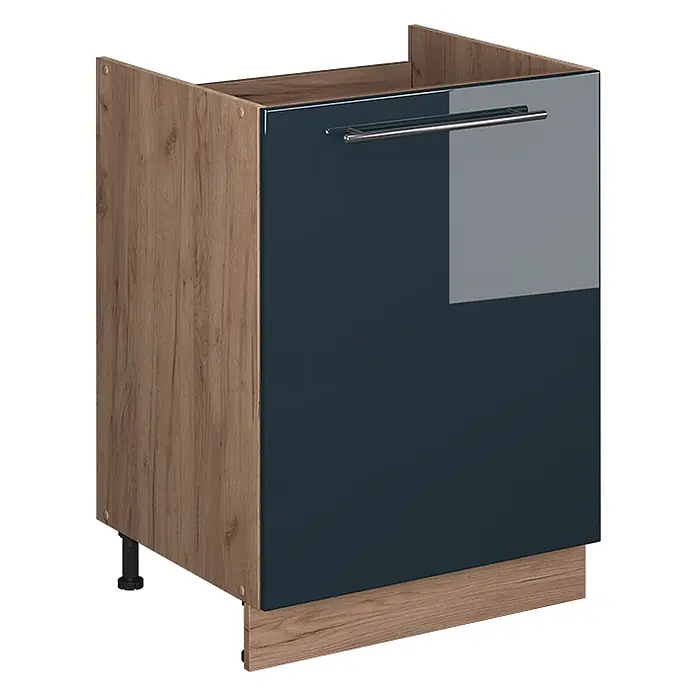 Spülenunterschrank Fame-Line 60 cm Dunkelblau Hochglanz Art.-Nr. 63395 - 